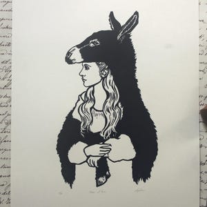 Donkey Skin Linocut. Hand printed. Hand printed linocutprint