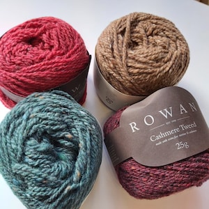 Rowan Cashmere Tweed yarn, a premium DK cashmere blend 25g balls  - assorted shades for luxurious hand knitting and crochet projects,