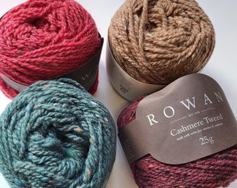 Rowan Cashmere Tweed yarn, a premium DK cashmere blend 25g balls  - assorted shades for luxurious hand knitting and crochet projects,