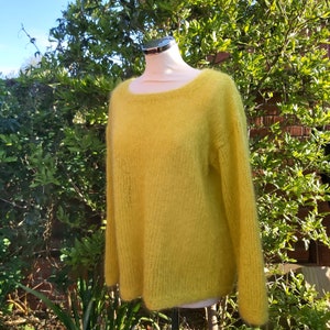 The Teatree Mohair Sweater knitting pattern - a one size PDF knitting pattern for a mohair jumper easy knit, round neck with long sleeves