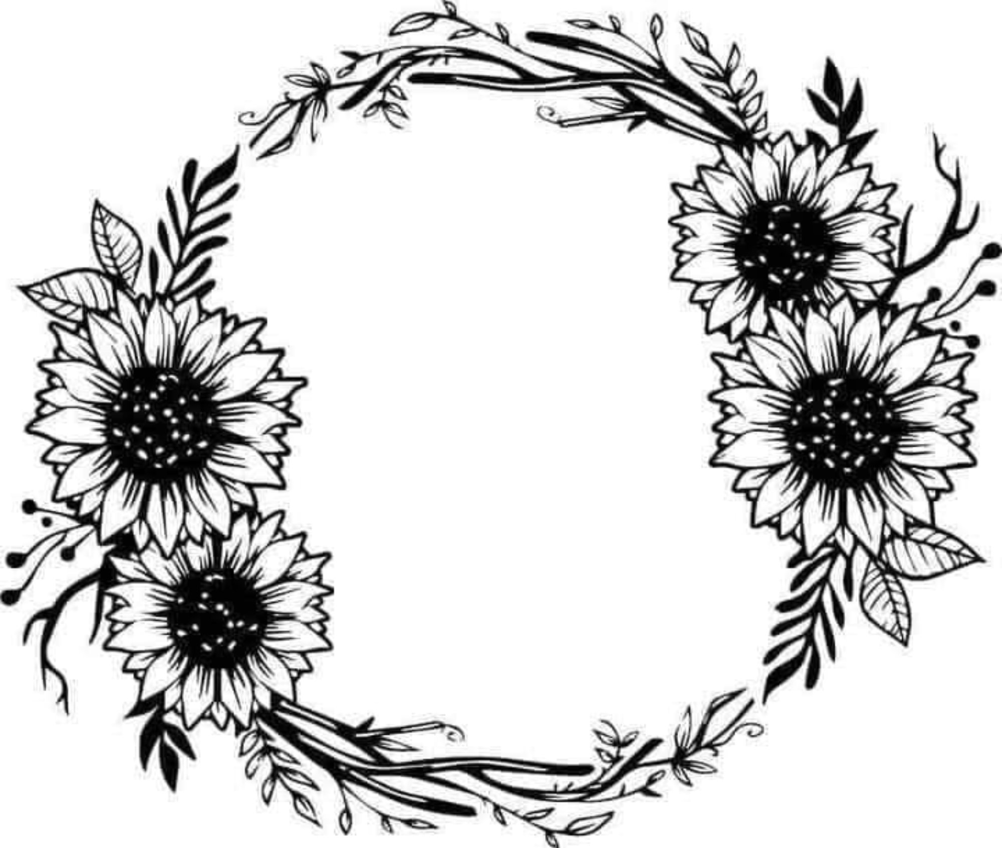 Sunflower Wreath svg | Etsy