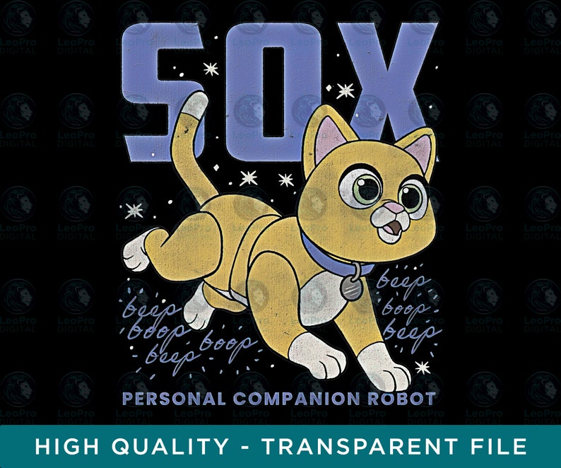 Lightyear Sox Retro Cat Robot Poster PNG Buzz Lightyear Etsy Ireland