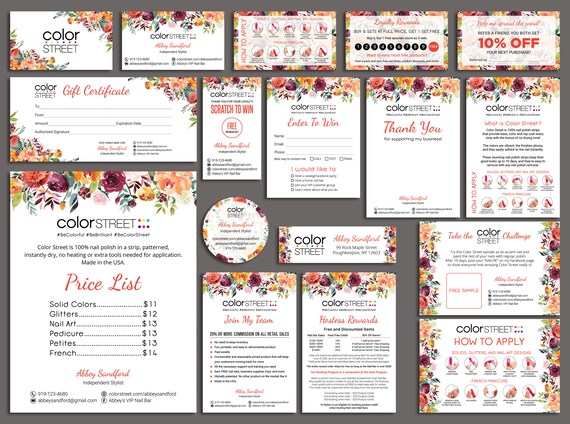 wallpapers Color Street Challenge Printable etsy
