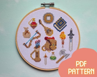 We're Packing for an Adventure - PDF Digital Cross Stitch Pattern for 6 Inch Hoop
