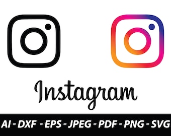 Logotipo de Instagram, archivo digital de Instagram, Svg de Instagram, creación de pegatinas, Cricut, silueta