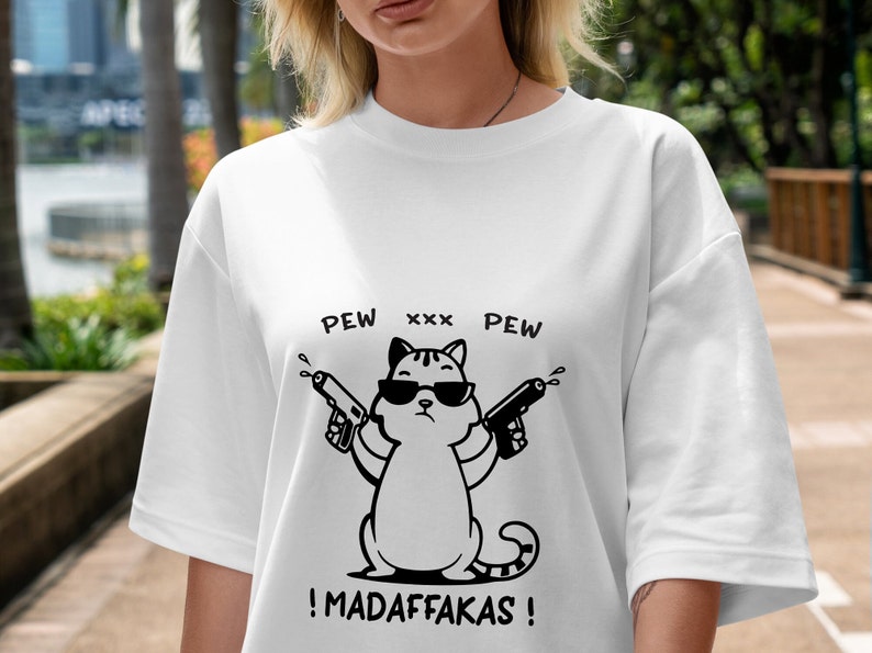 pew pew madafakas ilustracion para el diseño de camisetas listas para