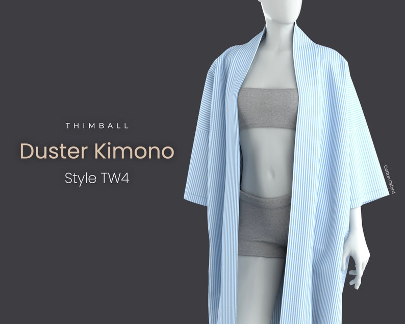 Duster Kimono Printable Sewing Pattern Style TW4 Etsy