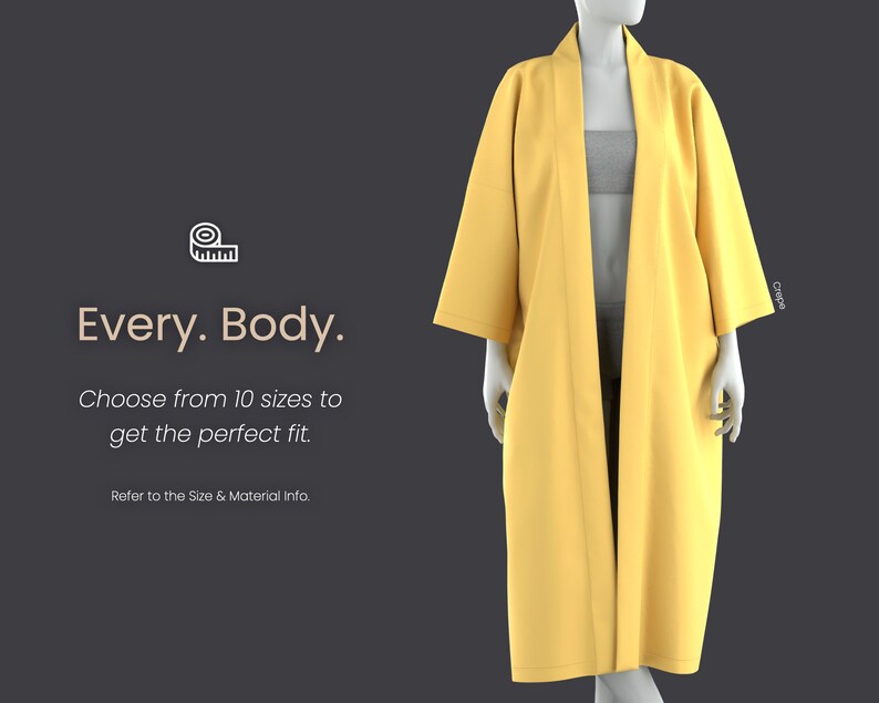 Duster Kimono Printable Sewing Pattern Style TW3 Etsy