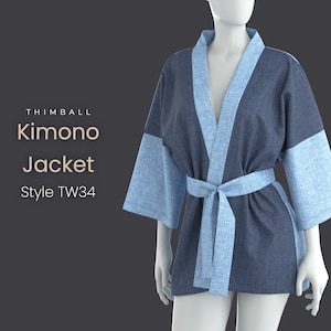 Geometric Pattern Noragi Kimono Jacket 