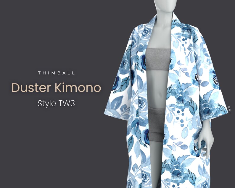 Duster Kimono Printable Sewing Pattern Style TW3 Etsy