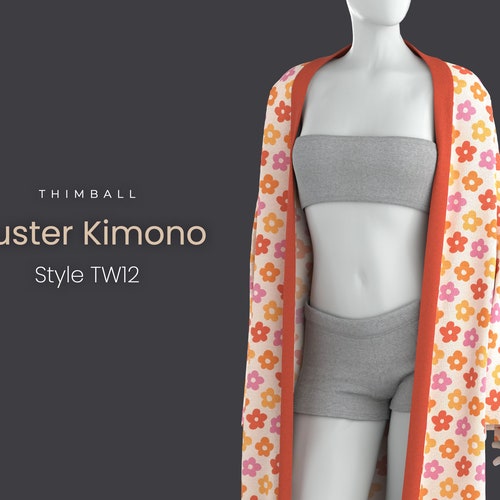 Duster Kimono Printable Sewing Pattern Style TW3 Etsy
