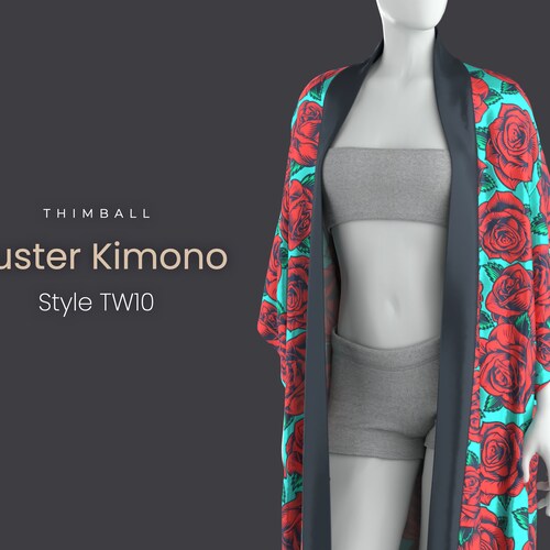 Duster Kimono Printable Sewing Pattern Style TW3 Etsy