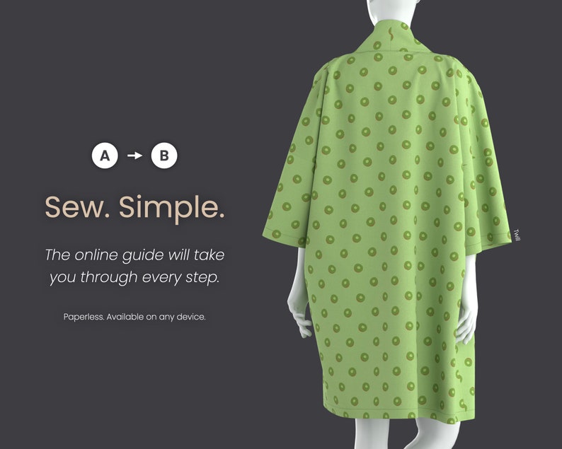 Duster Kimono Printable Sewing Pattern Style TW4 Etsy