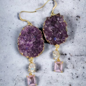 Amethyst Druzy Earrings