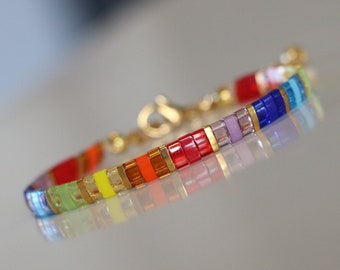 pulsera del orgullo, pulsera arco iris, orgullo sutil, pulsera LGBTQ, joyería del orgullo, regalo de joyería, orgullo trans, orgullo bisexual, orgullo asexual