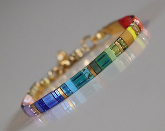 pulsera tila, pulsera de orgullo, pulsera arco iris, cuentas de tila, pulsera delicada, cuentas de vidrio, lgbtq, orgullo sutil, pulsera colorida, orgullo as