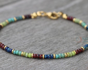 Beaded bracelet, anklet, necklace for women, boho handmade jewelry, colorful anklet, Miyuki seed bead bracelet, choker necklace, custom size