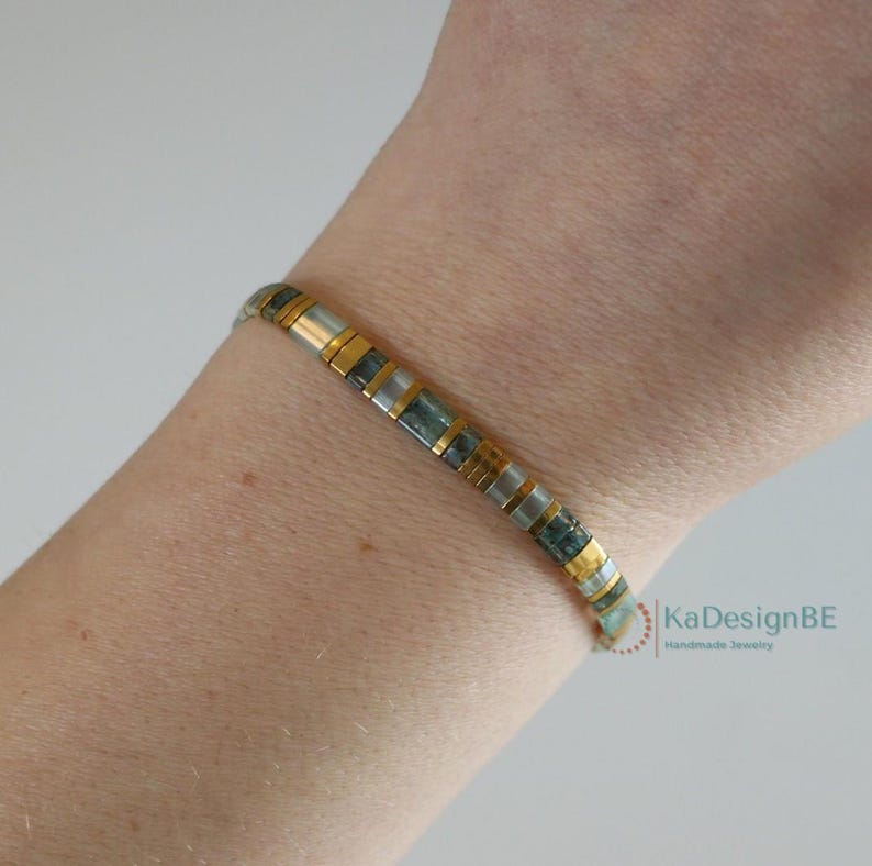 tila bracelets for women, beaded bracelets, boho bracelet, dainty bracelet, tila beads, handmade jewelry, miyuki bracelet, japanese, gift afbeelding 8