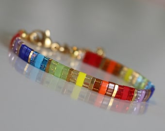 pride bracelet, rainbow bracelet, subtle pride,  LGBTQ bracelet, pride jewelry, jewelry gift, trans pride, bisexual pride, asexual pride