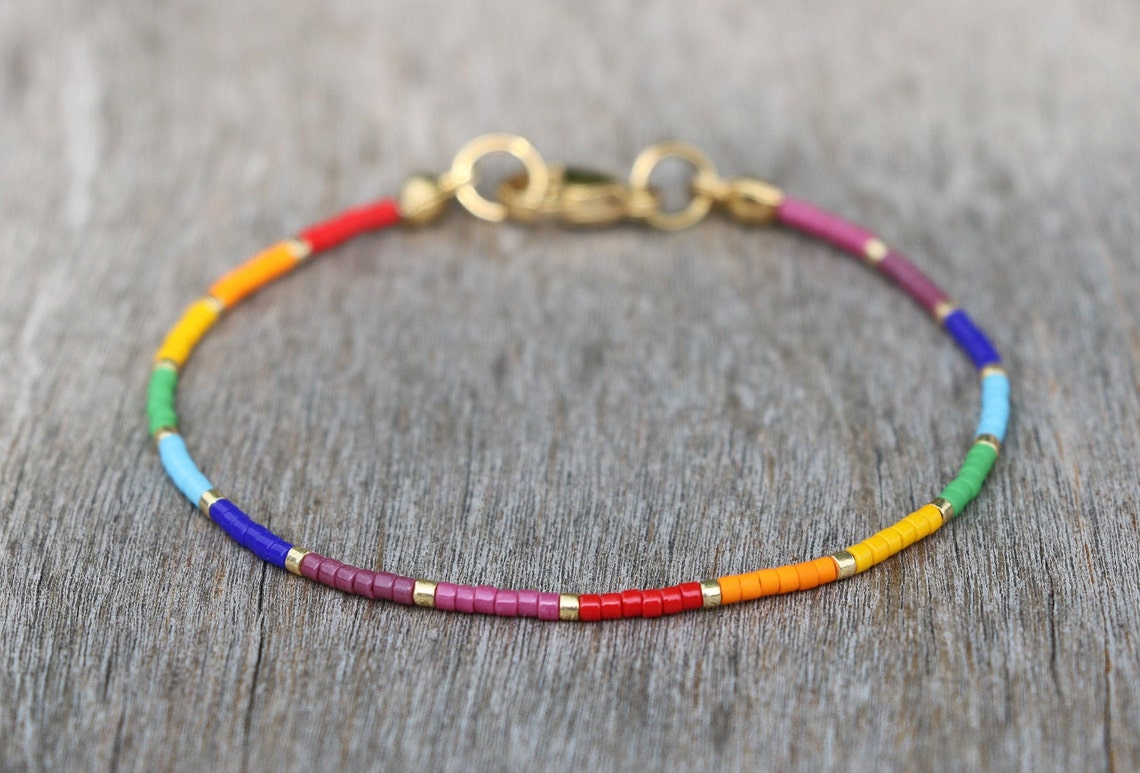 LGBTQ bracelet pride bracelet rainbow beaded bracelet | Etsy