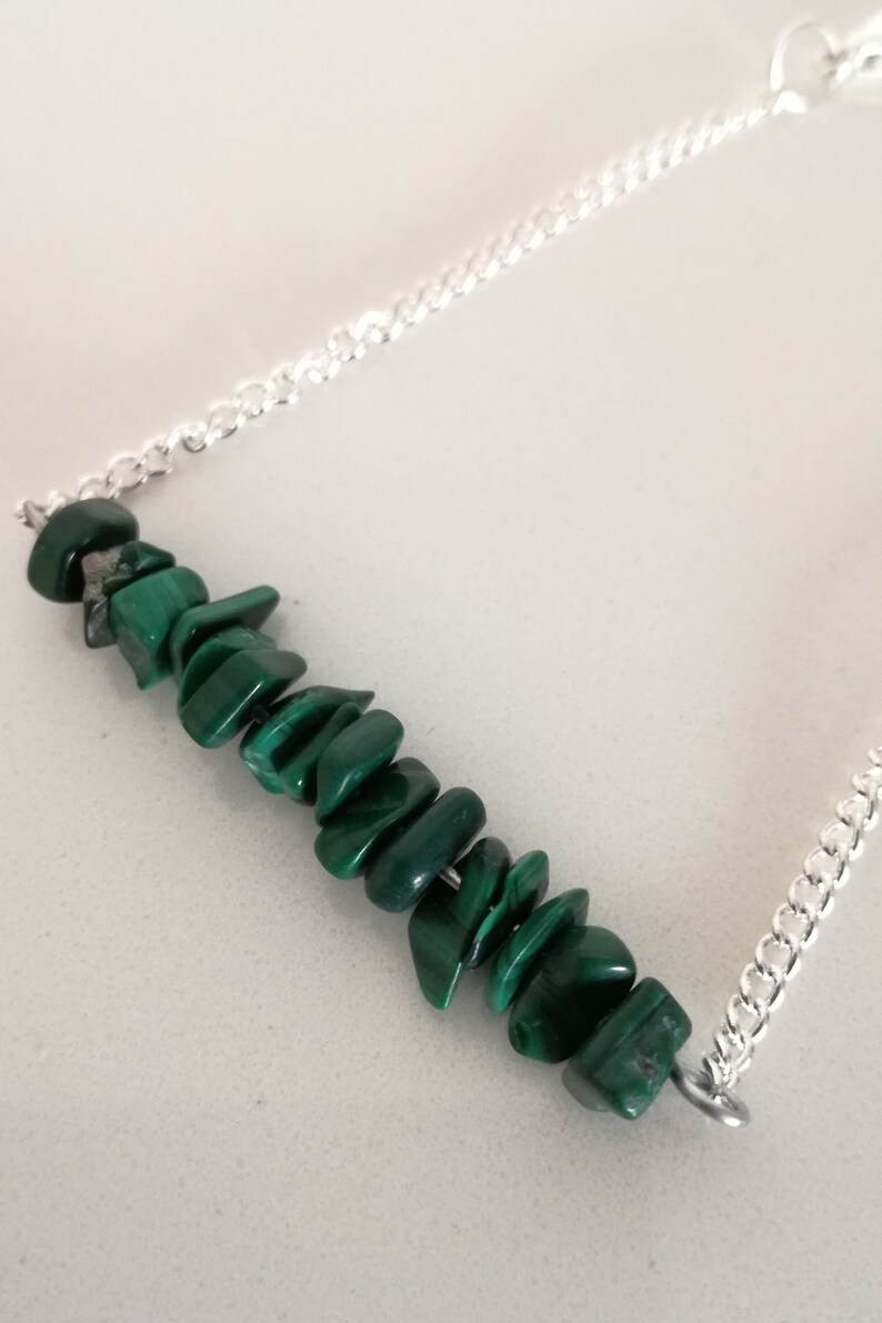 natural stone jewellery gift for woman Green malachite necklace gemstone green jewelry