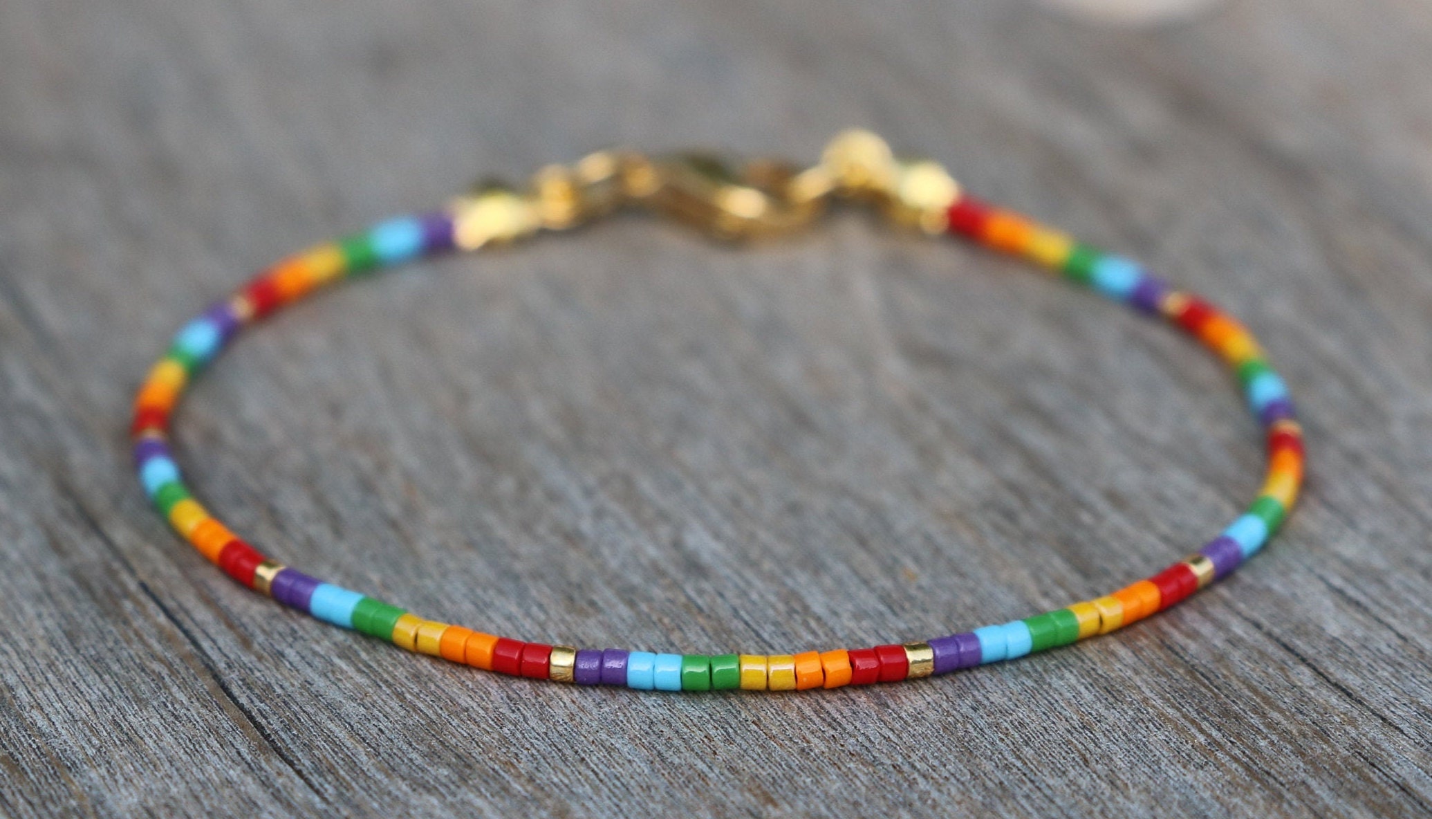 LGBTQ Bracelet Pride Bracelet Rainbow Subtle Pride Beaded - Etsy UK