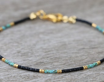 bracelets for women, anklet, beaded bracelet, glass bead anklet, turquoise jewelry, custom anklet, handmade jewelry, tiny bracelet, gift
