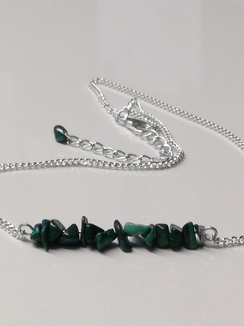 natural stone jewellery gift for woman Green malachite necklace gemstone green jewelry