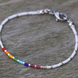 subtle pride bracelet, LGBT bracelet, discreet pride, beaded bracelet, LGBTQ bracelet, rainbow bracelet, subtle pride jewelry, pride gift image 3