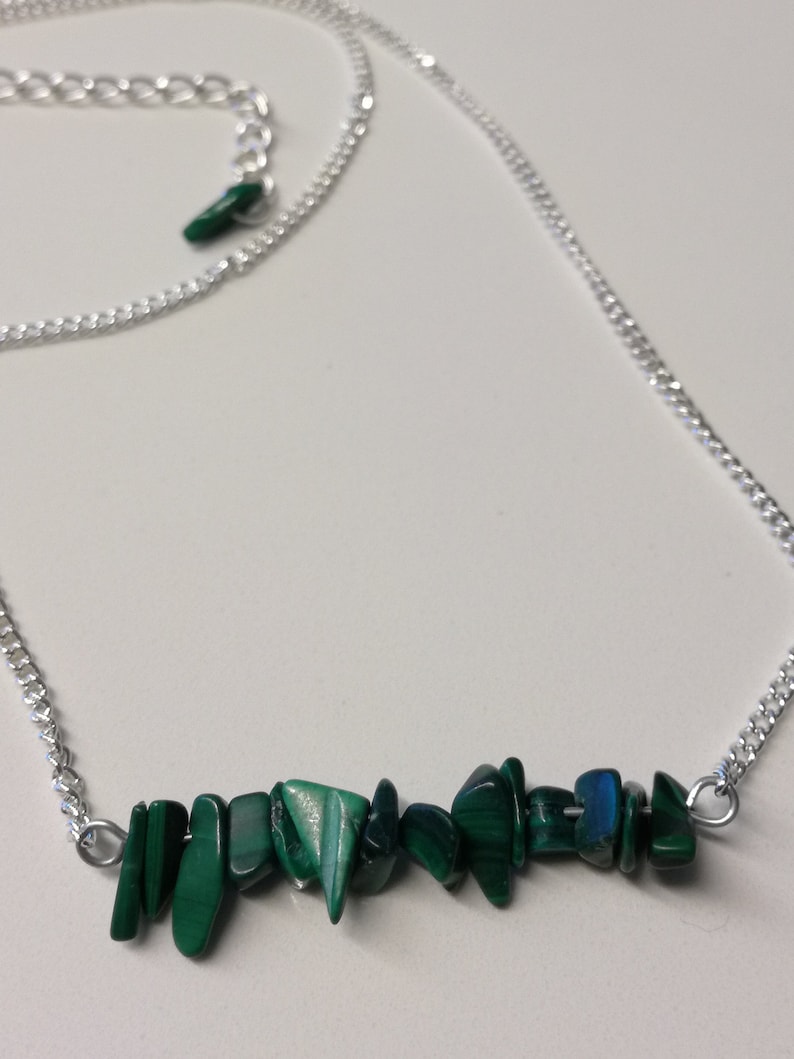 natural stone jewellery gift for woman Green malachite necklace gemstone green jewelry