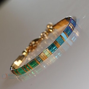 tila bracelet, beaded bracelets, dainty bracelet, tila beads, bracelets for women, miyuki, glass beads, summer jewelry, handmade gift, ombre