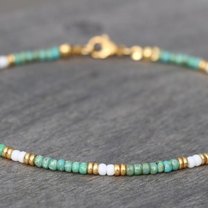 ankle bracelets for women, anklets for women, turquoise anklet, summer anklet, beaded anklet, beach anklet, turquoise gold white, custom