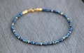 tiny bead bracelet women, minimalist jewelry, beaded bracelet, dainty jewelry, cobalt blue gold, minimal bracelet, tiny seed beads, boho
