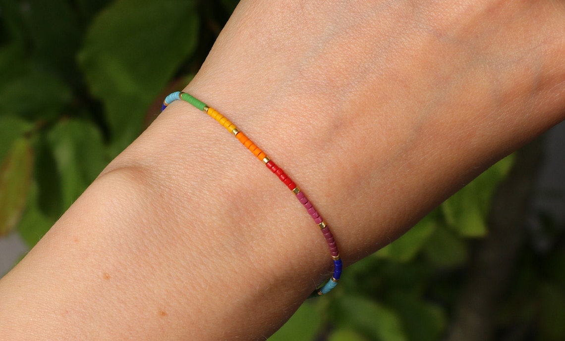 LGBTQArmband PrideArmband Regenbogen Perlenarmband Etsy