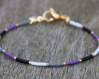 ace pride, lgbtq, subtle pride, asexual pride bracelet, lgbtq jewelry, pride bracelet, pride month, dainty pride jewelry, pride gift, lgbt