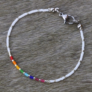 subtle pride bracelet, LGBT bracelet, discreet pride, beaded bracelet, LGBTQ bracelet, rainbow bracelet, subtle pride jewelry, pride gift image 7