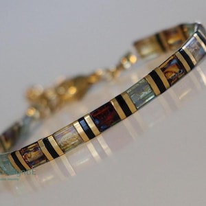 Tila-Armbänder für Damen, Perlenarmbänder, zierliche Armbänder, Boho-Armbänder, Tila-Perlen, handgefertigter Schmuck, Miyuki-Armbänder, Schmuck im Bohème-Stil