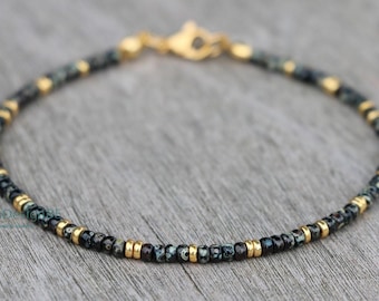 anklets for women, ankle bracelet, black gold anklet, surfer anklet, beaded anklet, beach anklet, glass bead anklet, minimalist anklet
