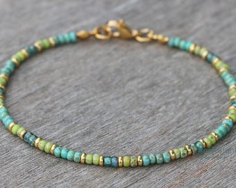 turquoise necklace, beaded necklace, necklaces for women, minimalist necklace, turquoise jewelry, seed bead necklace, handmade necklace boho