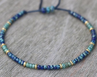 bracelet perlé, perles de verre, bracelets pour femmes, bracelet de perles de graines, bracelet miyuki, bracelet minuscule, bracelets boho bleus bijoux faits à la main