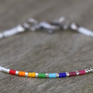 subtle pride bracelet, LGBT bracelet, discreet pride, beaded bracelet, LGBTQ bracelet, rainbow bracelet, subtle pride jewelry, pride gift