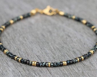 anklets for women, ankle bracelet, black gold anklet, surfer anklet, beaded anklet, beach anklet, glass bead anklet, minimalist anklet