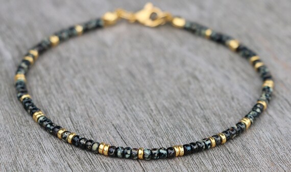 Black sale gold anklet