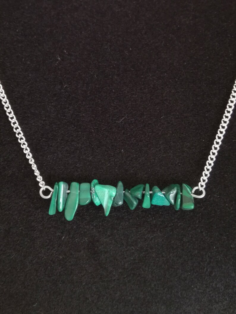 natural stone jewellery gift for woman Green malachite necklace gemstone green jewelry