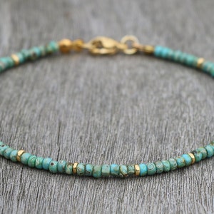 turquoise bracelet, gold turquoise beaded bracelet, bracelets for women, beachy bracelet, turquoise dainty bracelet, tiny layering bracelets