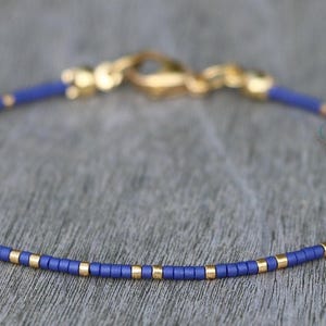 Beaded bracelets for women, handmade jewelry, glass beads, dainty bracelet, denim blue bracelet, miyuki bracelet, gift for women, minimalist