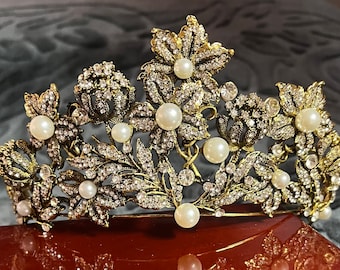 Tiara Hanoverian Inspierd Royal Floral Tiara Replica - Etsy