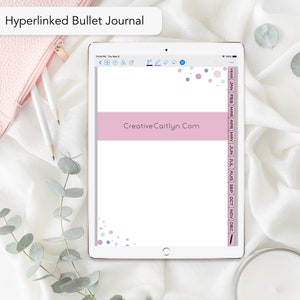Minimalist Digital Bullet Journal with Hyperlinked Monthly Tabs and Dotted Paper