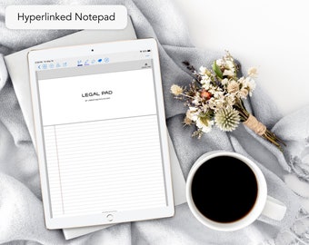 Digitalt anteckningsblock PDF GoodNotes hyperlänkad vit