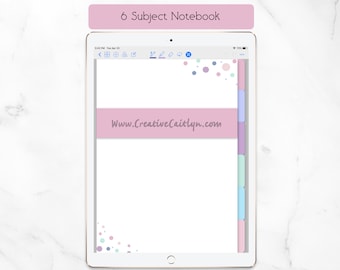 Digital 6 Subject Hyperlinked Notebook PDF GoodNotes